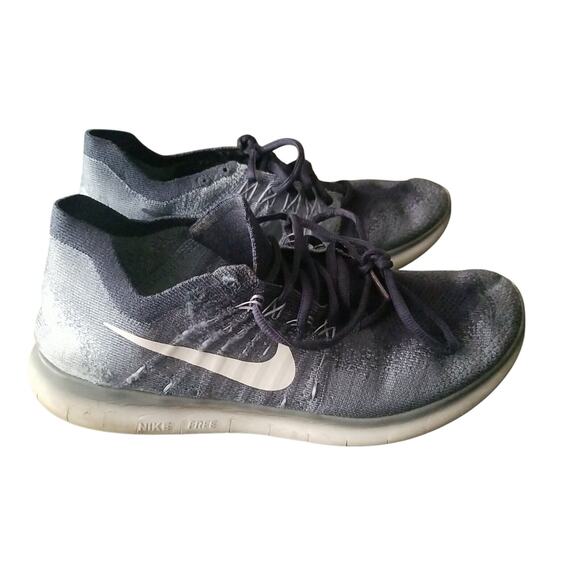 Nike Free Run Flyknit Women's Running Shoes Oreo Blue White 880843 402 Size 9.5 - Picture 1 of 16